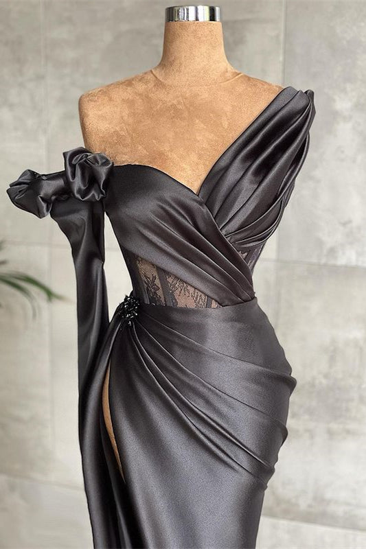 Black Long Sleeves Prom Dress