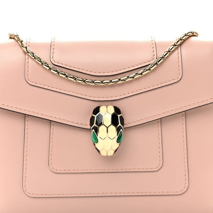 Calfskin Small Serpenti Forever Snake Strap Crossbody Bag Light Pink