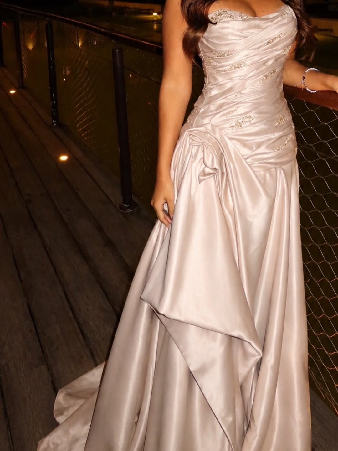Sleeveless Square Mermaid Beaded Evening Dress