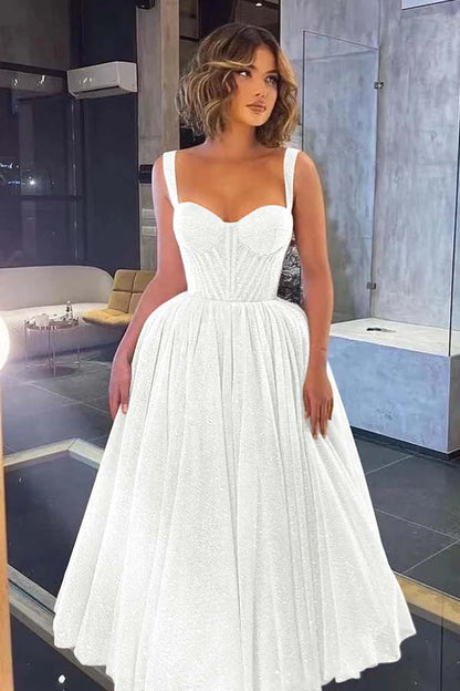 Gorgeous Spaghetti-Strap Sweetheart Sequins Prom Dress With Tulle