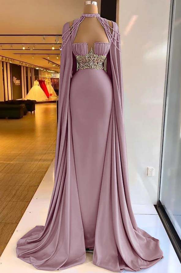 Elegant Straps Square Sage Green Mermaid Evening Dress With Beads