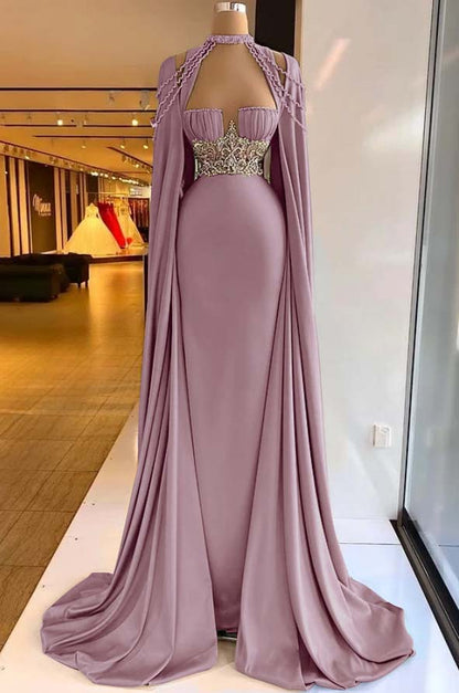 Elegant Straps Square Sage Green Mermaid Evening Dress With Beads