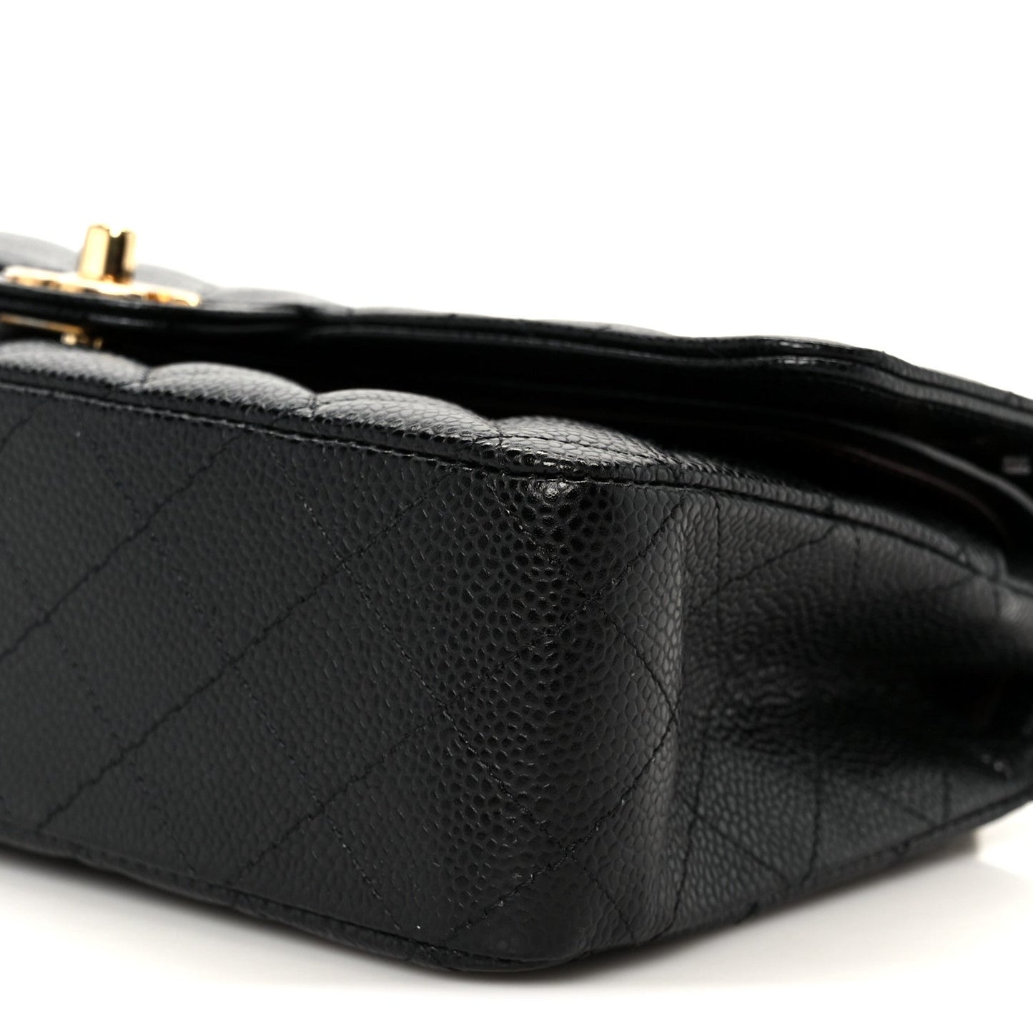 Caviar Quilted Medium Double Flap Black