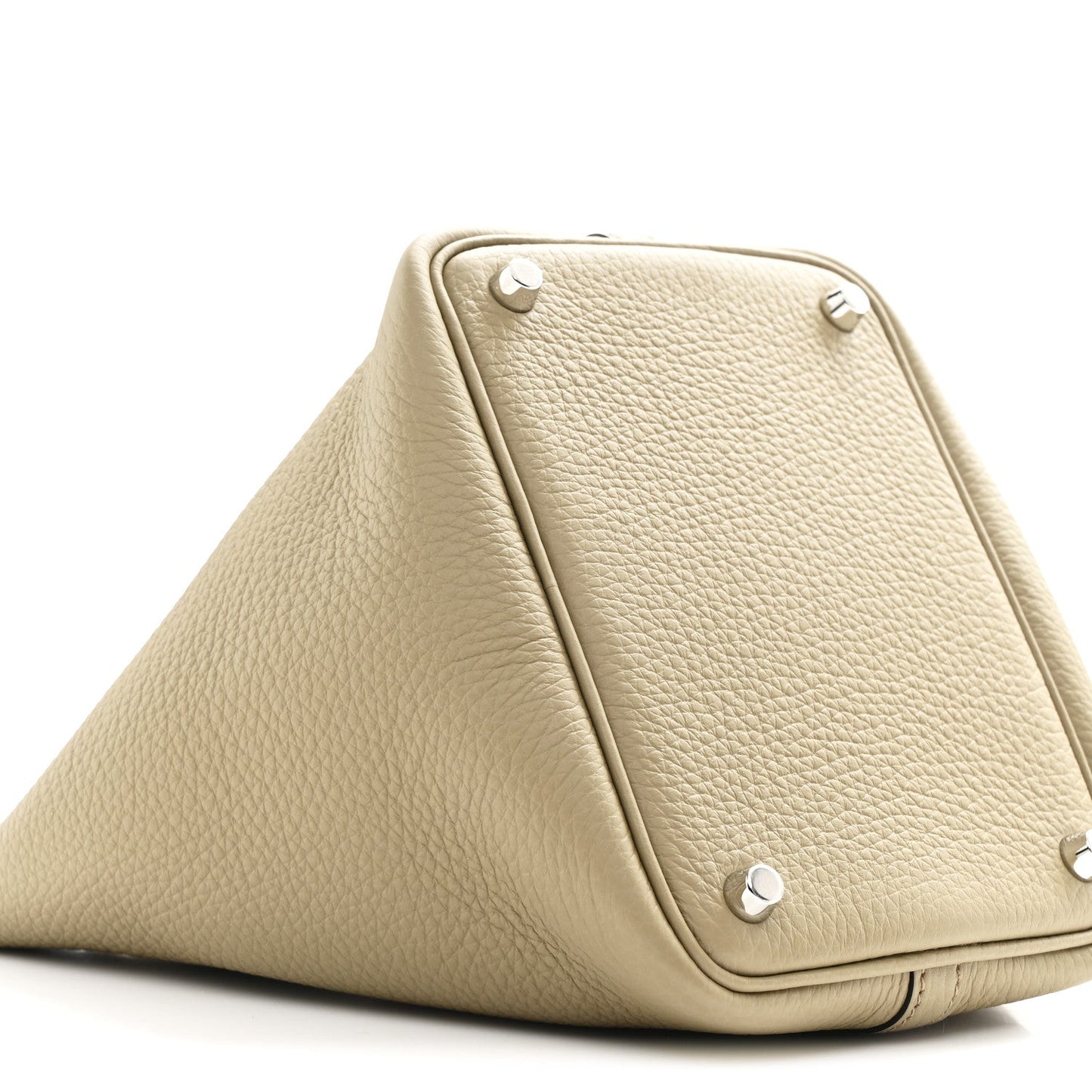 Taurillon Clemence Picotin Lock 18 PM Beige Marfa