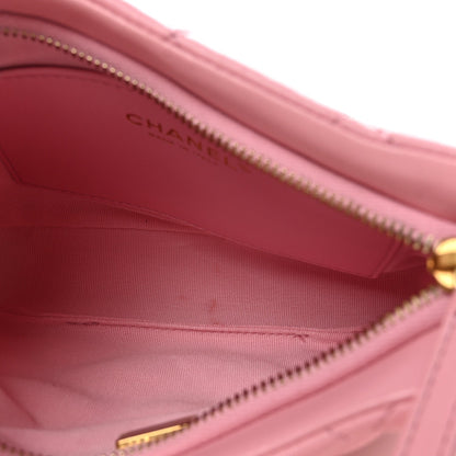 Lambskin Quilted CC Links Hobo Light Pink