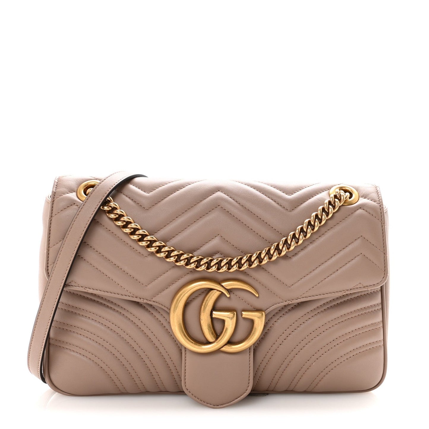 Calfskin Matelasse Medium GG Marmont Shoulder Bag Porcelain Rose