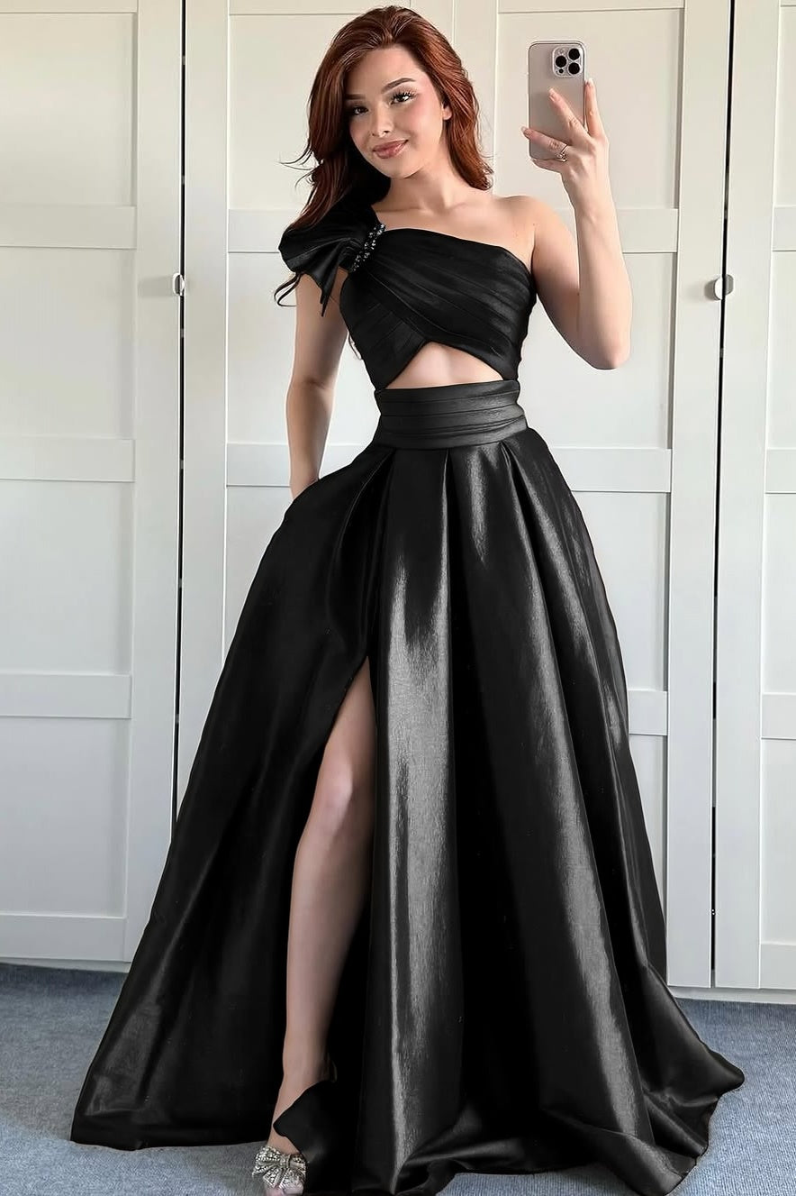 Sleeveless Asymmetric A-Line Beads Prom Dress