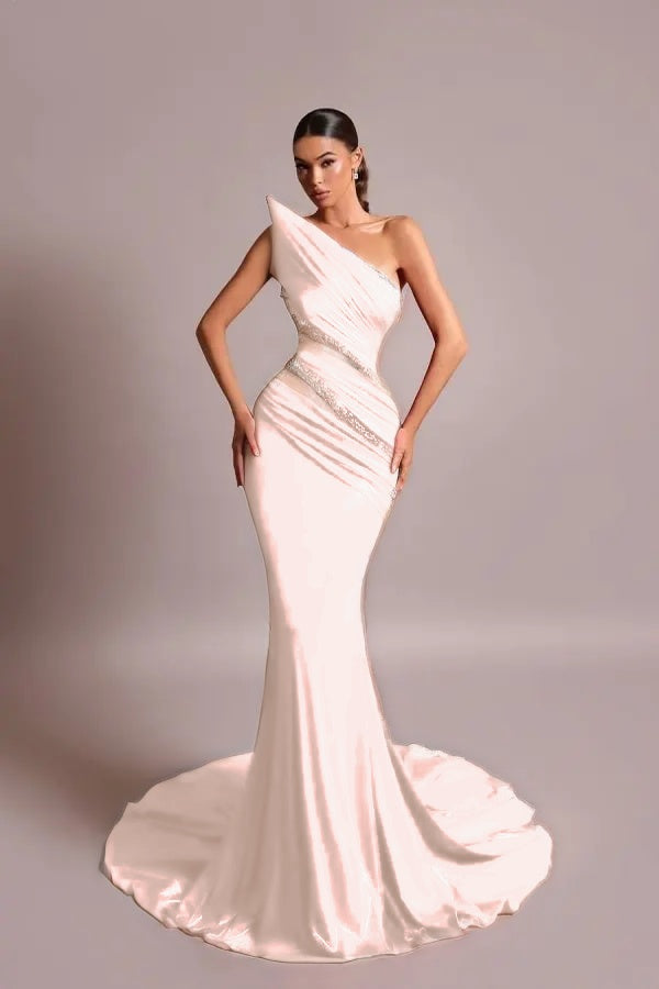 Red Strapless Long Prom Dress Mermaid Sleeveless with Sequins
