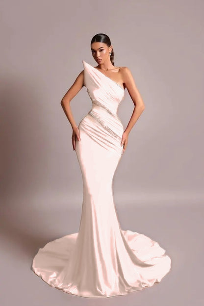Red Strapless Long Prom Dress Mermaid Sleeveless with Sequins