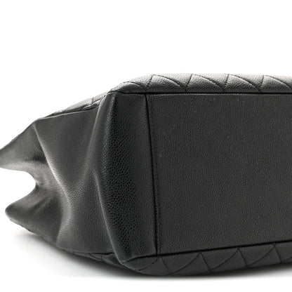 Caviar Quilted Grand Shopping Tote GST Black