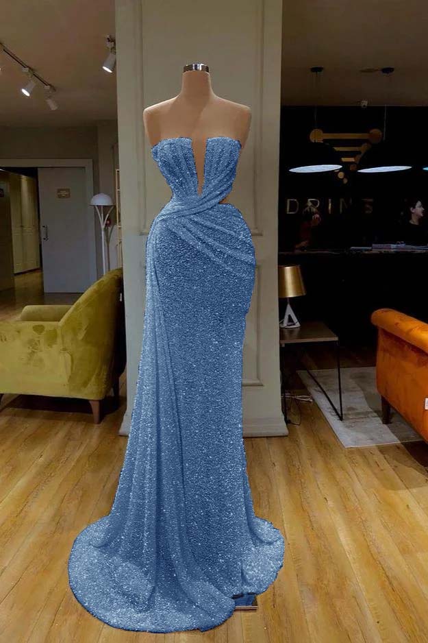 Sequins Gorgeous White Strapless Prom Dress Online