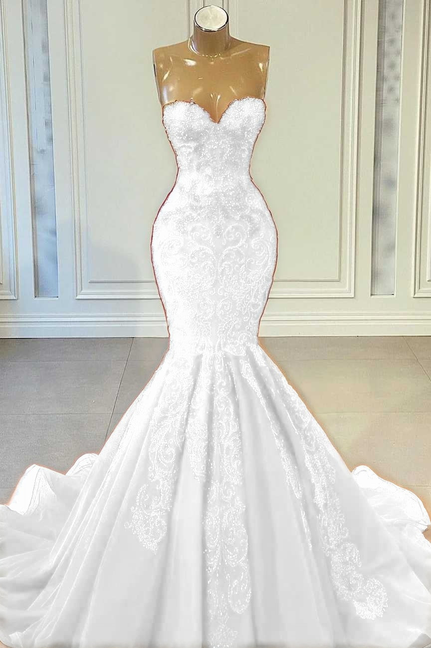 Sweetheart Red Sleeveless Mermaid Prom Dress With Beadings