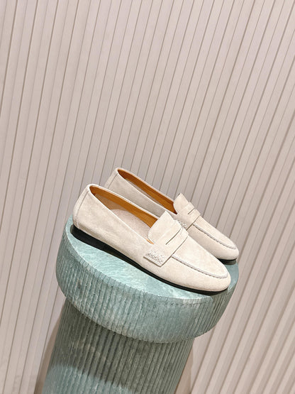 The Row 2025 Loafer Light Beige mix Black Suede 556141