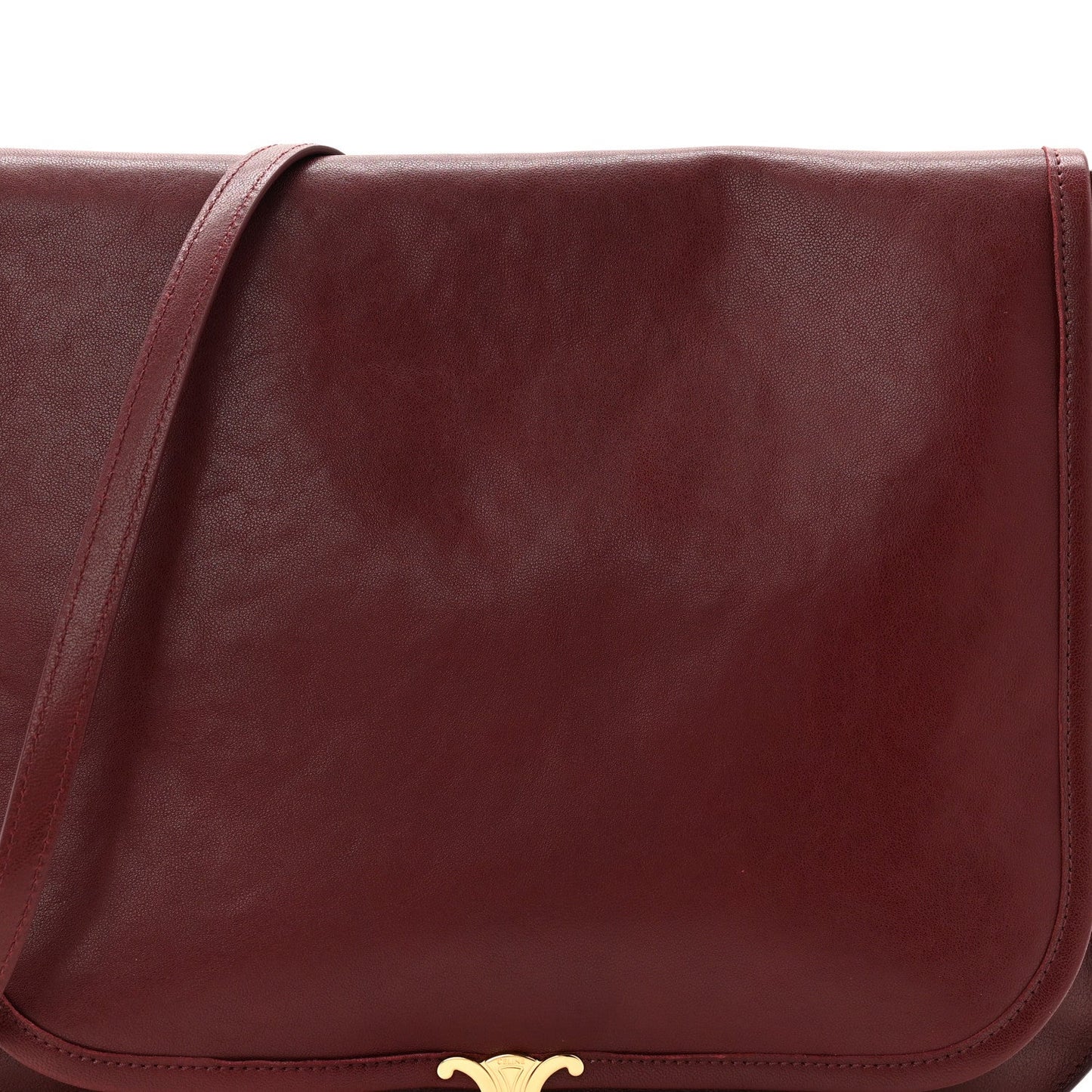 Shiny Lambskin Soft Triomphe Besace Bag Syrah