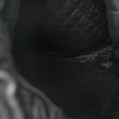 Shiny Calfskin Quilted Chanel 22 Backpack So Black
