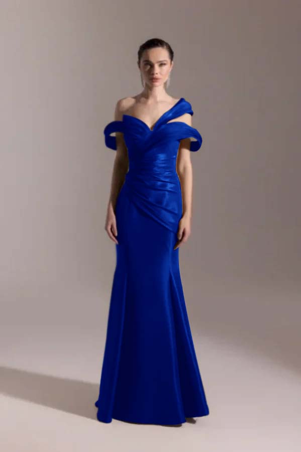 Strapless Off Shoulder Mermaid Sleeveless Prom Dress With Pleated