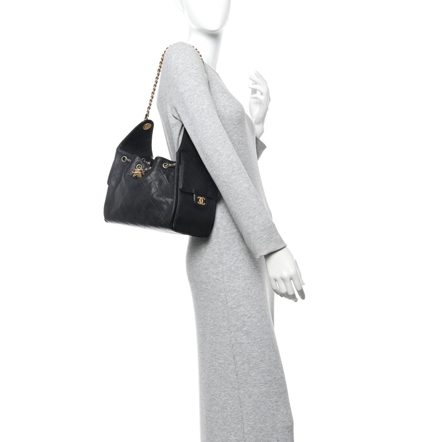 Caviar Quilted Small Chanel 25 Handbag Black