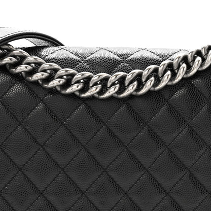 Caviar Quilted Medium Boy Flap Black