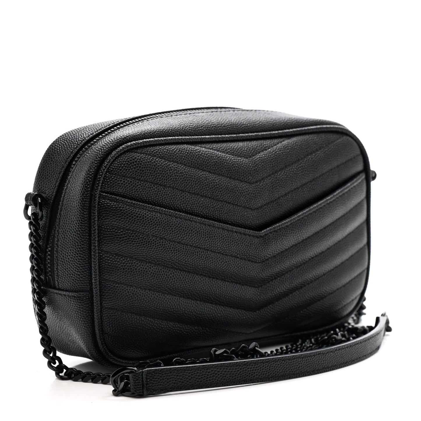 Grain De Poudre Matelasse Monochrome Monogram Mini Lou Camera Bag Black