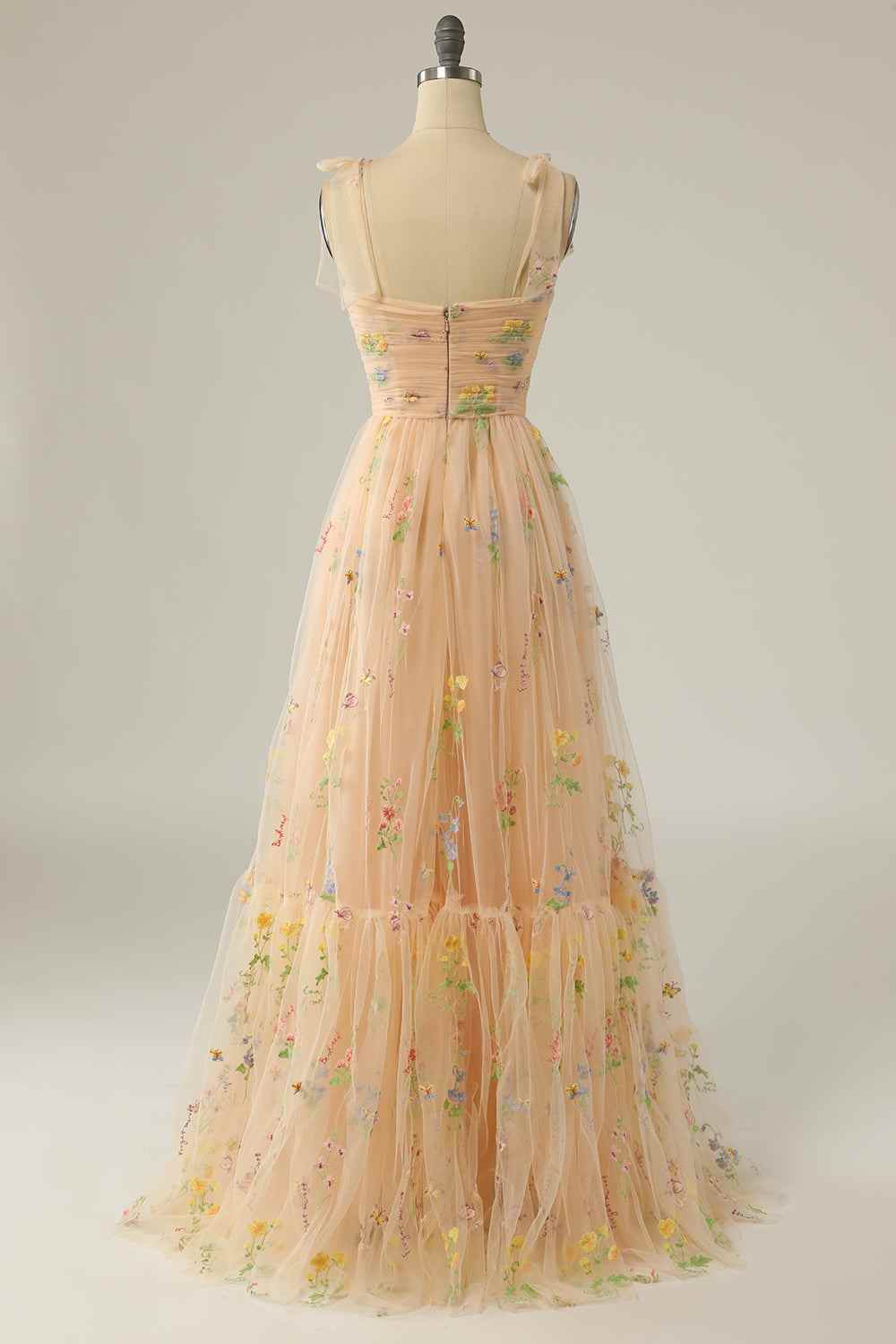 Tulle A-Line Floral Appliques Sweetheart Prom Party Dress