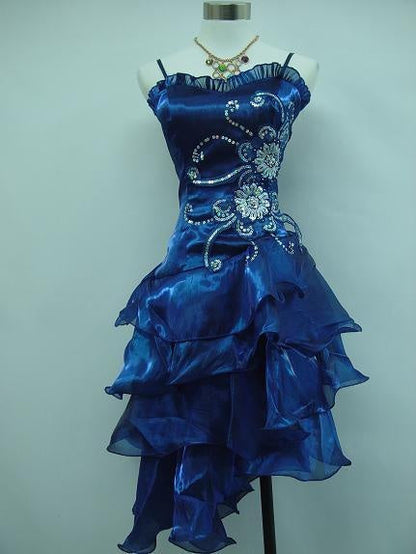 Black Chiffon Beaded Mini Satin Short Prom Dress Homecoming Dress  SH1022