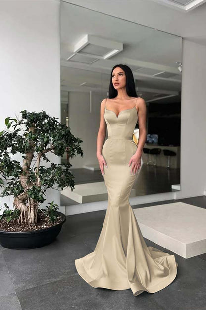 Long Mermaid Prom Dress Spaghetti-Straps