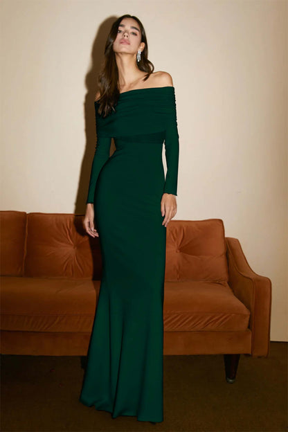 Black Strapless Elegant Hot Selling Long Sleeves Prom Dress