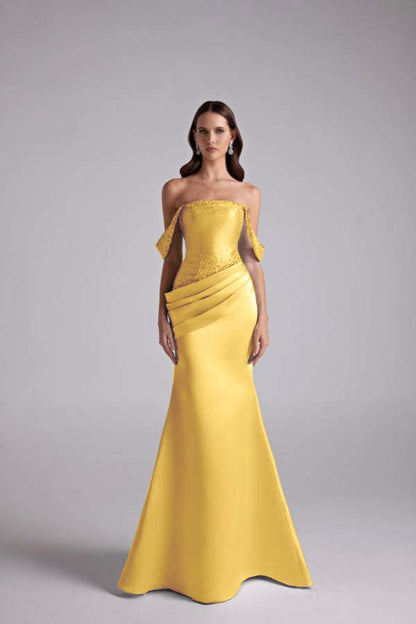 Sleeveless Sweetheart Strapless Off Shoulder A Line Long Prom Dress With Beading