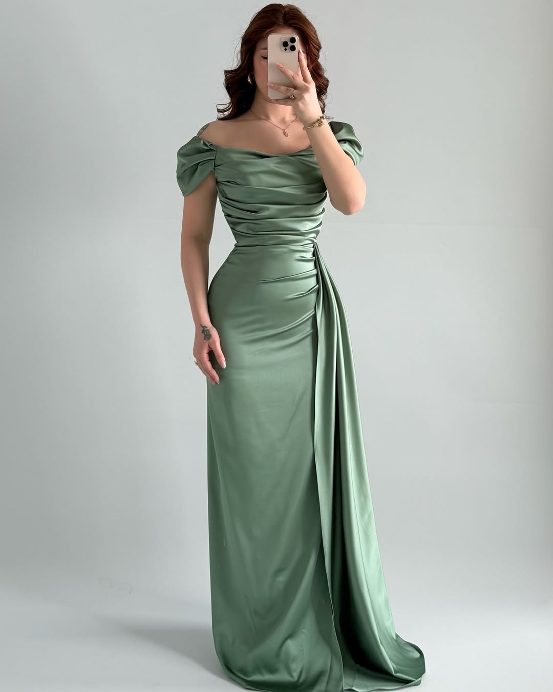 Sleeveless Strapless Off-Shoulders Pleated Prom Dress With Split