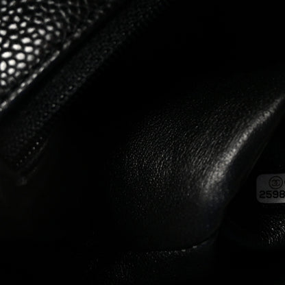 Caviar Quilted Flap Clutch Black