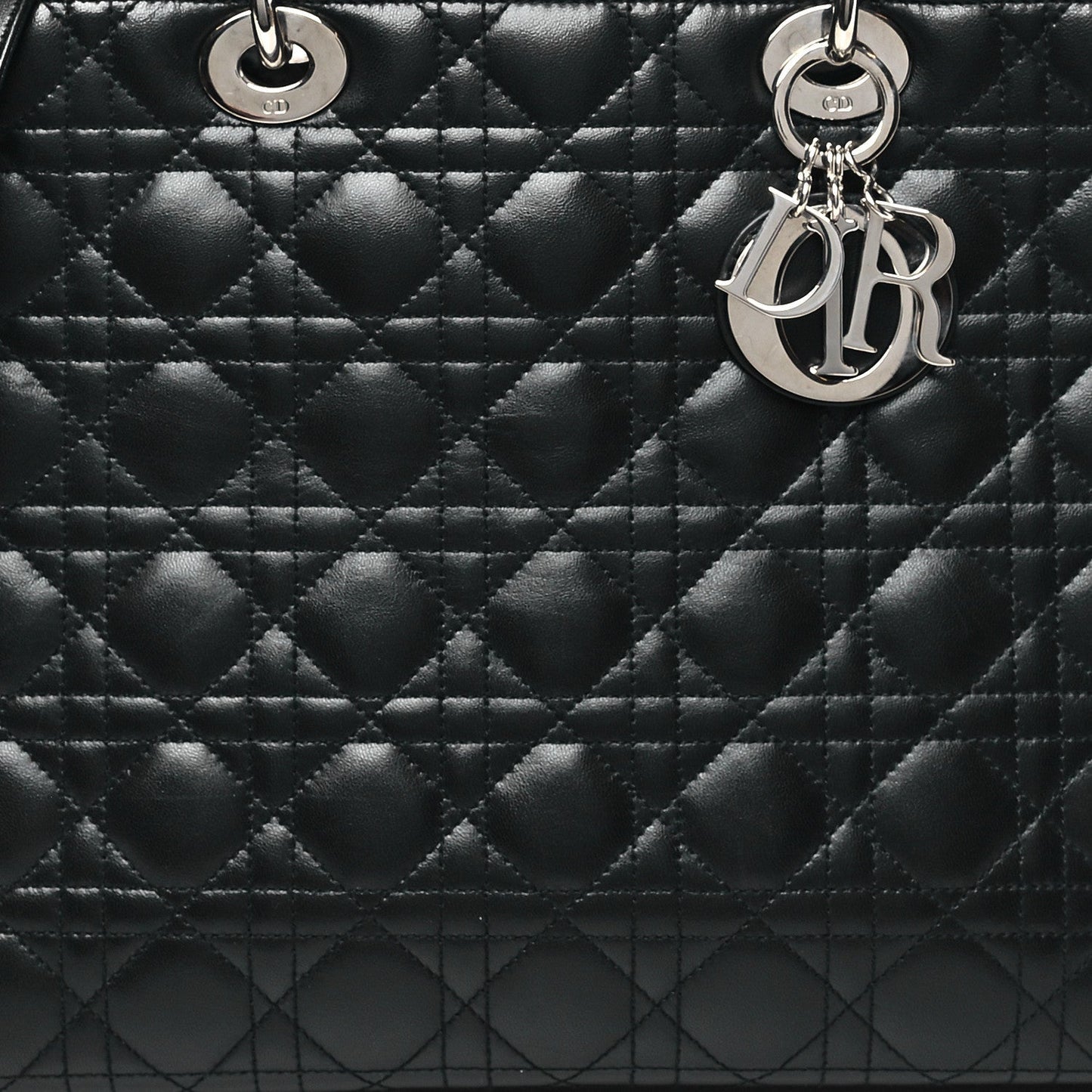 Lambskin Cannage Large Lady Dior Black