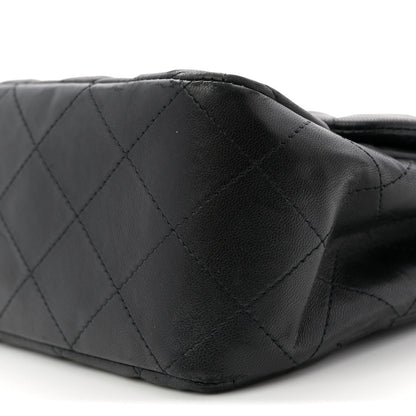 Lambskin Quilted Jumbo Single Flap Black
