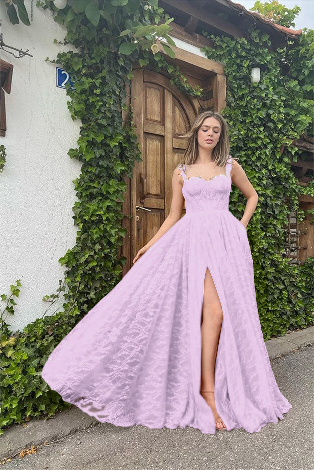 Evening Dress With Sleeveless Appliques Online Front Slit Red