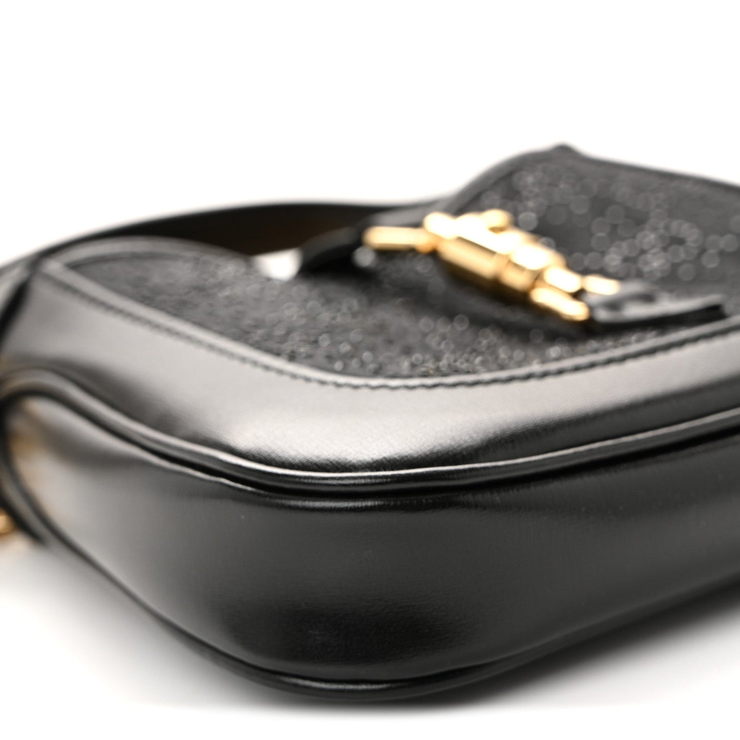 New Canvas Charisma Calfskin Crystal GG Monogram Mini Jackie 1961 Hobo Black