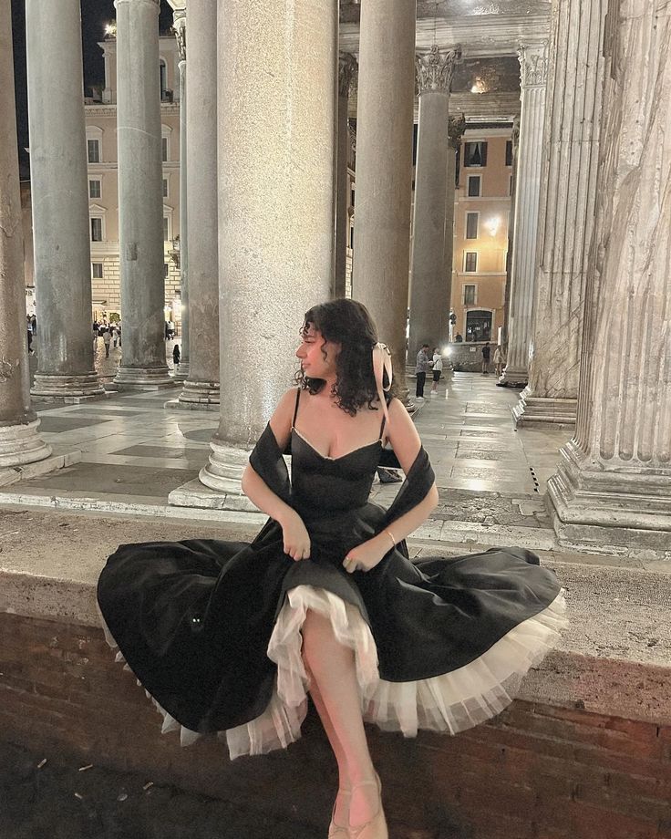 Princess Cute A Line Spaghetti Strap Black Satin White Tulle Party Dress Evening Dress SH2844