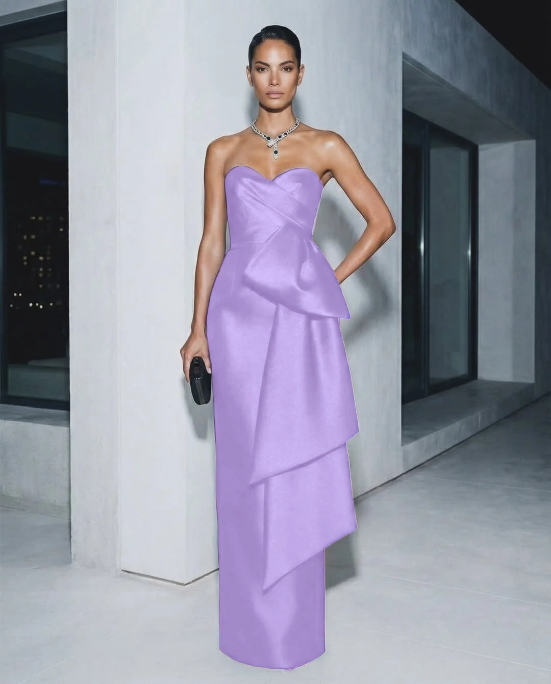 Elegant Sweetheart Sleeveless Evening Dress Floor Length Sheath