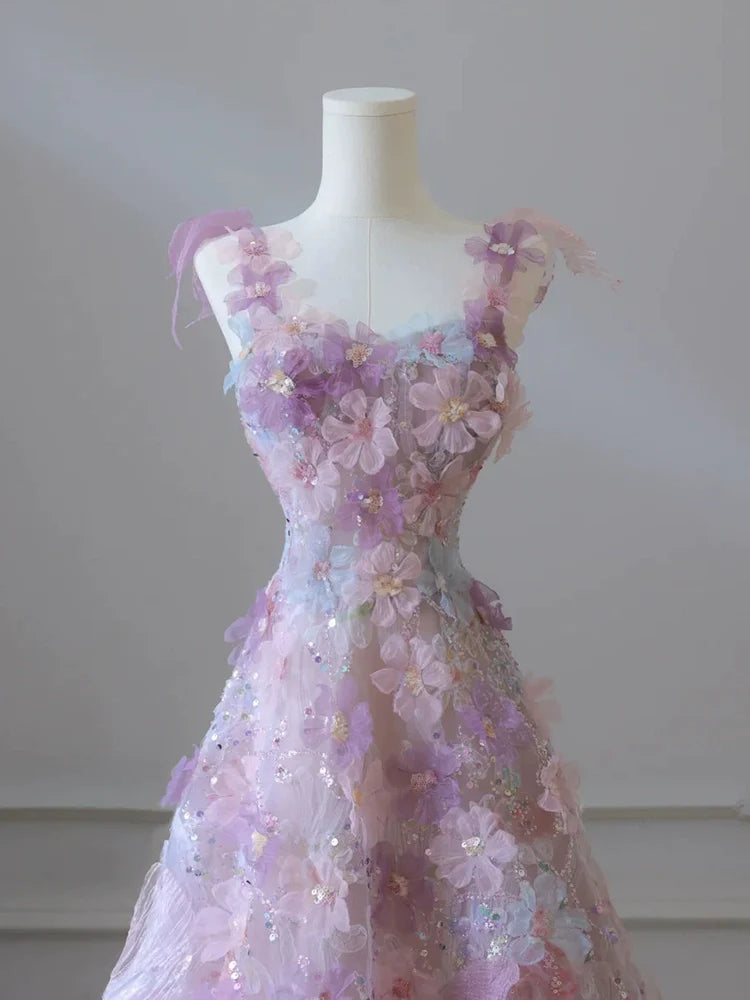 A Line Long Sleeveless Prom Dress Beautiful Evening Dresses   fg7661
