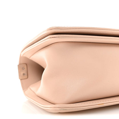 Calfskin Chevron Quilted Medium Boy Flap Light Pink