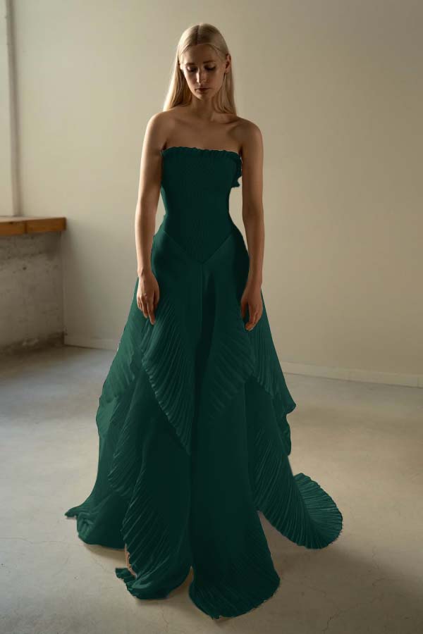 Chic Sleeveless Strapless Square A-Line Prom Dress