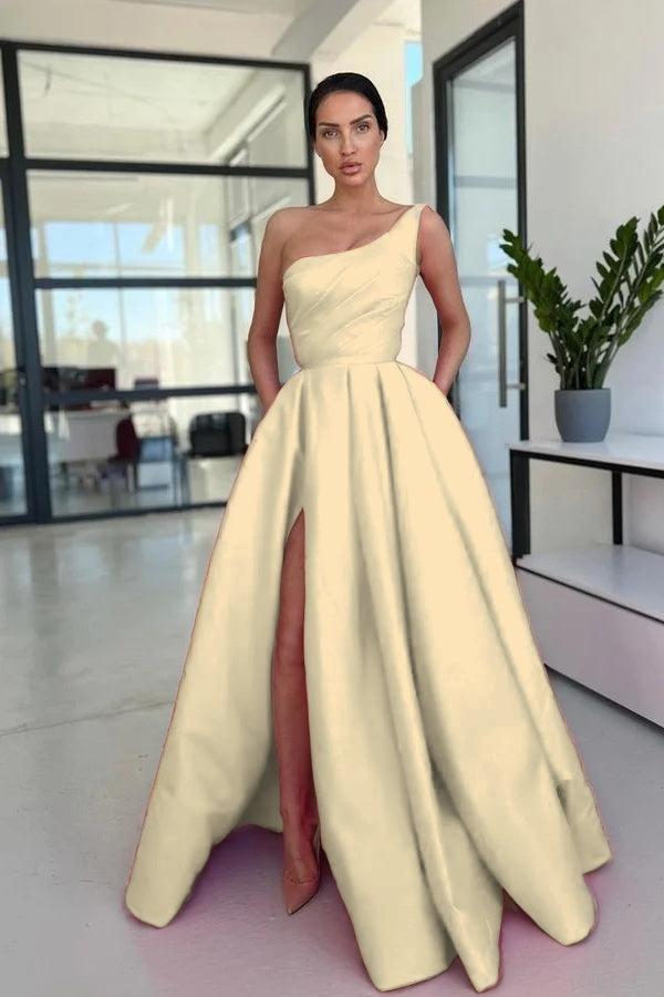 Glamorous Rose Pink A Line Evening Dress Simple