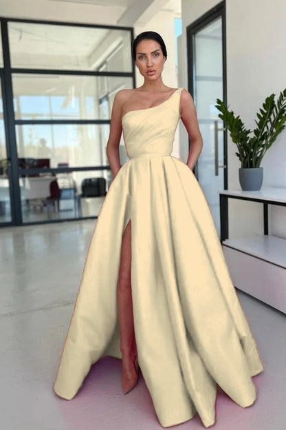 Glamorous Rose Pink A Line Evening Dress Simple