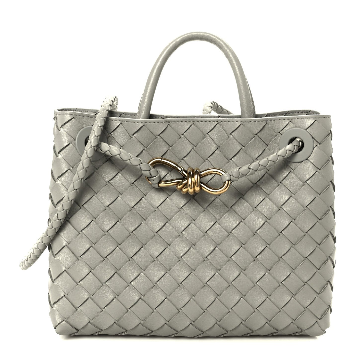 Nappa Intrecciato Small Andiamo Shoulder Bag Sterling