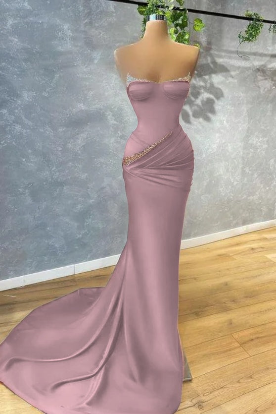 Dark Green Mermaid Prom Dress Strapless With beads