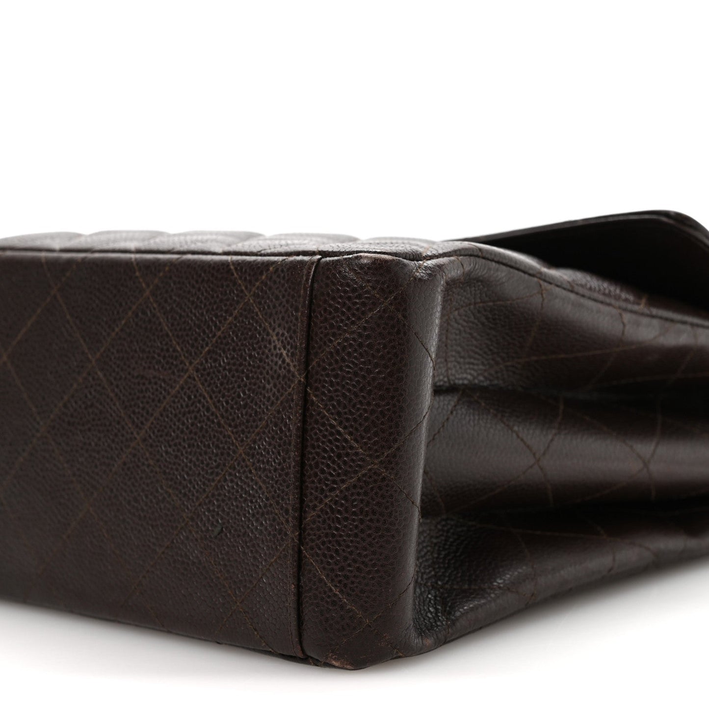 Caviar Quilted Medium Kelly Flap Brown