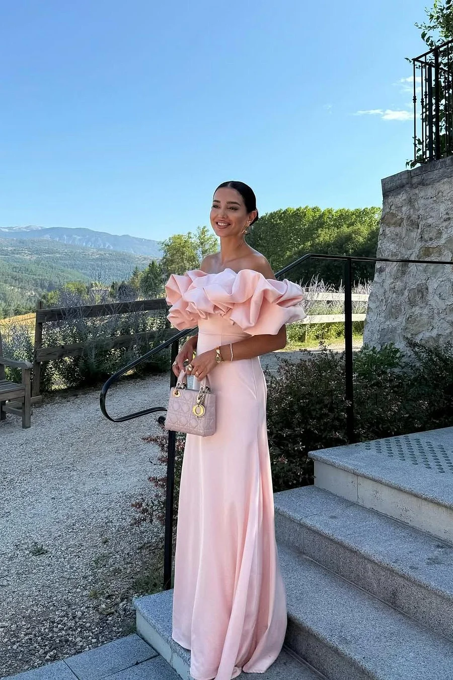 Satin Sleeveless Off-The-Shoulder Long Evening Dress With Pleated