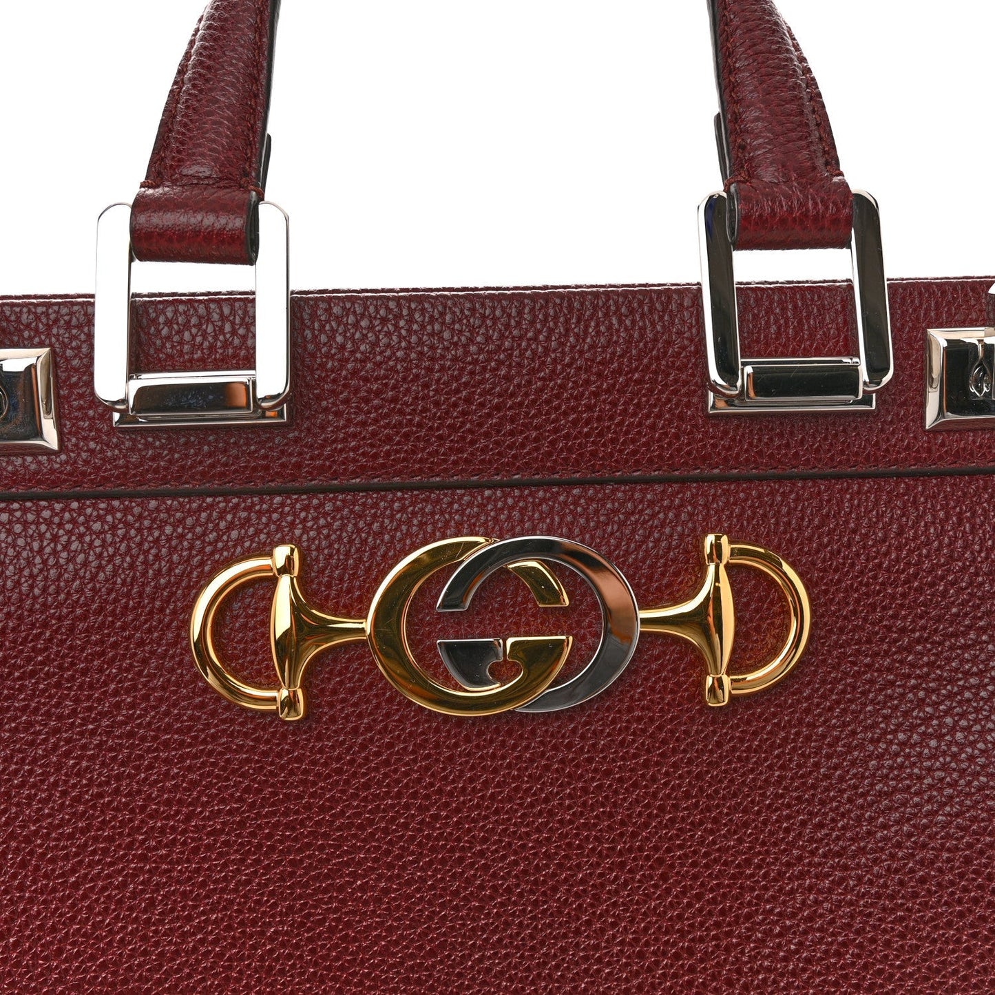 Grainy Calfskin Small Zumi Top Handle Bag Vintage Bordeaux