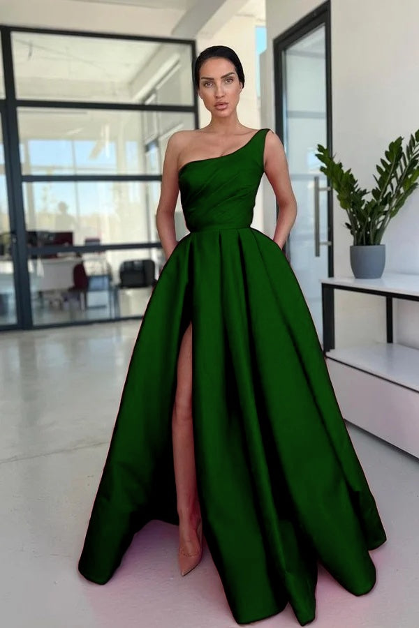 Glamorous Rose Pink A Line Evening Dress Simple