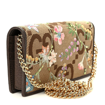 Monogram Jumbo GG Textured Dollar Calfskin Embroidered Horsebit 1955 Wallet On Chain Camel Ebony New Acero Multicolor