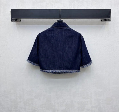ZIMMERMAN 25S SHORT SLEEVE DENIM SHIRT 264724