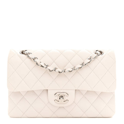 Caviar Quilted Small Double Flap White